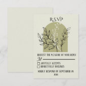 Salie Groene Boog RSVP Kaart (Voorkant / Achterkant)