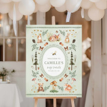 Salie groene bos baby shower welkomstbord
