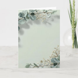 Salie Groene Botanische Aquarel Trouw Uitnodiging