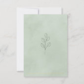 Salie Groene Botanische Bewaar de Datum Kaart (Achterkant)