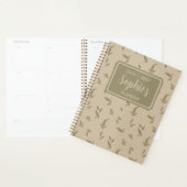 Salie Groene Botanische Blad Academisch Jaar Planner (Display)