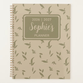 Salie Groene Botanische Blad Academisch Jaar Planner