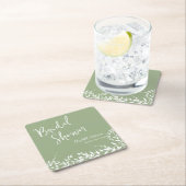 Salie Groene Botanische Bladeren Bruidsdouche Kartonnen Onderzetters (Insitu)