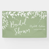 Salie Groene Botanische Bladeren Bruidsdouche Spandoek (Horizontaal)