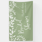Salie Groene Botanische Bladeren Bruidsdouche Spandoek (Verticaal)