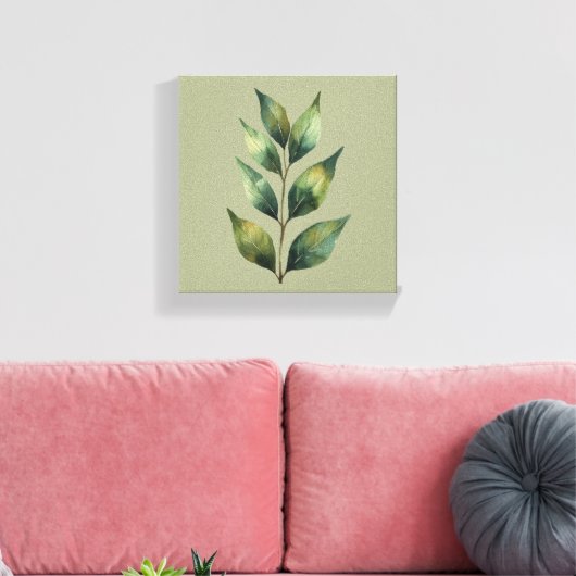 Salie Groene Botanische Bladeren Canvas Afdruk (Insitu (Woonkamer))
