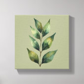 Salie Groene Botanische Bladeren Canvas Afdruk (Voorkant)