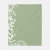 Salie groene botanische bladeren fleece deken (Voorkant)