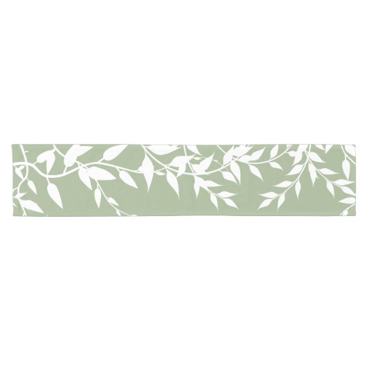 Salie Groene Botanische Bladeren Korte Tafelloper (Horizontaal)