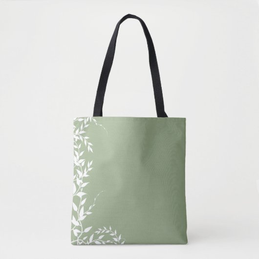 Salie groene botanische bladeren tote bag (Voorkant)