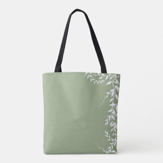 Salie groene botanische bladeren tote bag (Achterkant)