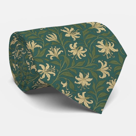 salie groene botanische bloem stropdas (Opgerold)