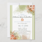 Salie Groene Botanische Boho Bruiloft Kaart (Voorkant)