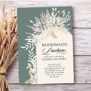 Salie Groene Botanische Boog Bruidsmeisjes Lunch Kaart