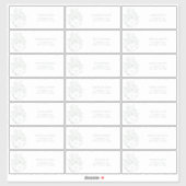 Salie Groene Botanische Bruids Thee Gast Adreskaar Sticker (Vel)