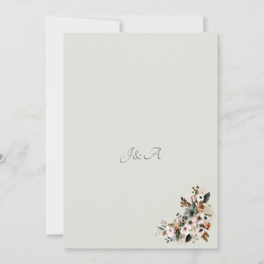 Salie Groene Botanische Foto Save the Date Kaart (Achterkant)