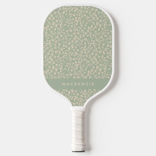 Salie Groene Botanische Gepersonaliseerde Pickleball Paddle (Voorkant)