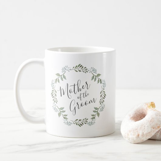 Salie Groene Botanische Krans Moeder van de Bruide Koffiemok (Met donut)