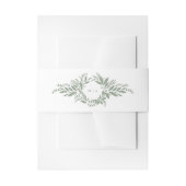 Salie groene botanische krans monogram bruiloft uitnodigingen wikkel (Voorkant Voorbeeld)