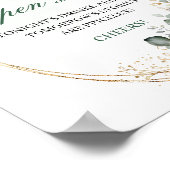 Salie Groene Botanische Open Bar Tafel Sign Poster (Hoek)