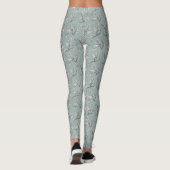 Salie Groene Botanische Print  Leggings (Achterkant)