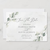 Salie Groene Botanische Rustieke Eucalyptus Schuur Save The Date (Voorkant)