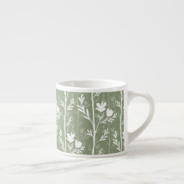 Salie Groene Botanische Stille Bloem Silhouet Espresso Kop