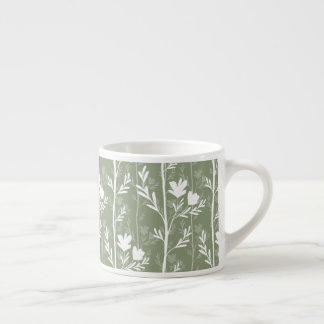 Salie Groene Botanische Stille Bloem Silhouet Espresso Kop