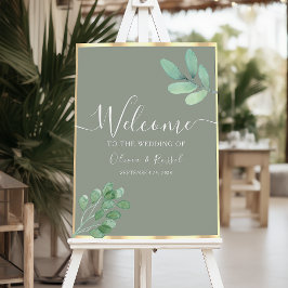 Salie Groene Botanische Trouw Welkomstbord Poster