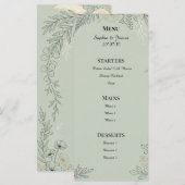 Salie Groene Botanische Trouwdag Menu (Voorkant / Achterkant)