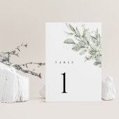 Salie Groene Botanische Trouwtafel Nummers Kaart