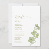 salie groene bruid-to-be bloemig vrijgezellenfeest kaart (Voorkant)