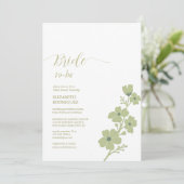 salie groene bruid-to-be bloemig vrijgezellenfeest kaart (Staand voorkant)