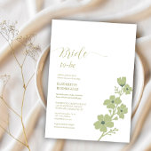 salie groene bruid-to-be bloemig vrijgezellenfeest kaart