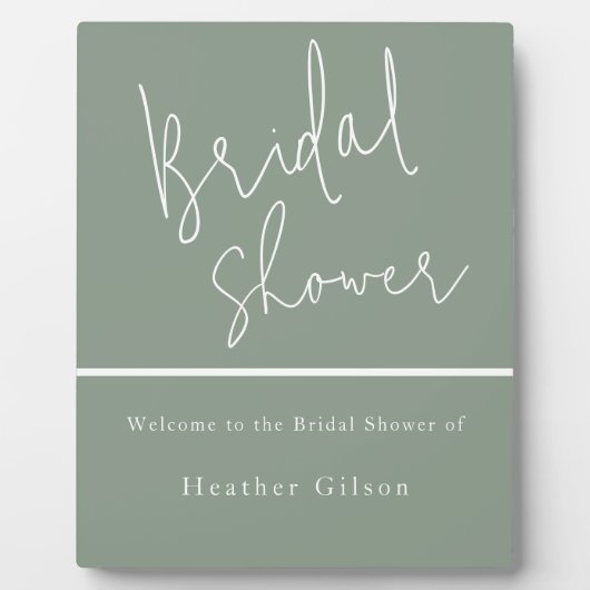 Salie groene bruidsfeest welkomstbord ingang fotoplaat (Voorkant)