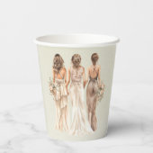Salie groene bruidsmeisjes bruidsfeest papieren bekers (Achterkant)