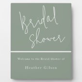 Salie Groene Bruiloft Feest Welkom Bord Ingang Fotoplaat (Voorkant)