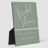 Salie Groene Bruiloft Feest Welkom Bord Ingang Fotoplaat (Zijkant)