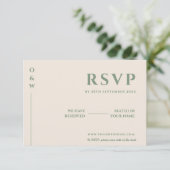 Salie Groene Bruiloft | QR Code RSVP Kaartje (Staand voorkant)