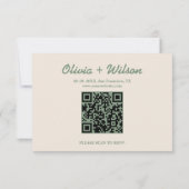 Salie Groene Bruiloft | QR Code RSVP Kaartje (Achterkant)