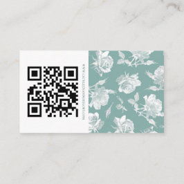 Salie Groene Calligrafie Schrift QR Info Bruiloft Informatiekaartje