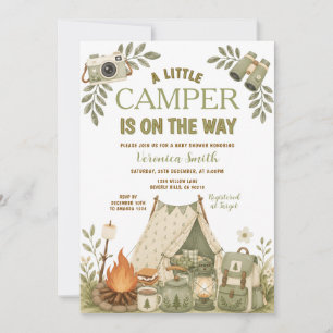 Salie Groene Camping Een Kleine Camper Baby Shower Kaart