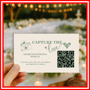 Salie Groene Capture The Love QR Code Huwelijk Informatiekaartje