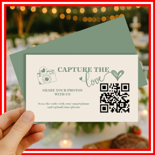 Salie Groene Capture The Love QR Code Huwelijk Informatiekaartje