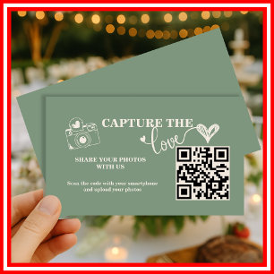 Salie Groene Capture The Love QR Code Huwelijk Informatiekaartje