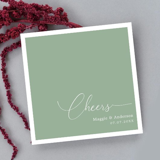 Salie Groene Cheers Script Trouw Servet