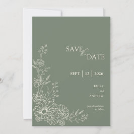 Salie Groene Chic Botanische Madeliefjes Tuin Brui Save The Date