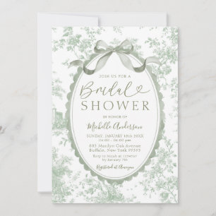 Salie groene Chinoiserie bloemendesign Bruidsdouch Kaart
