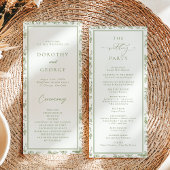 Salie Groene Chinoiserie Trouwprogramma Kaart