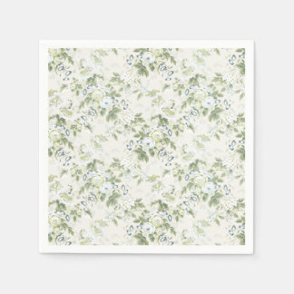 Salie groene chintz cocktail servetten, Engelse bl Servet